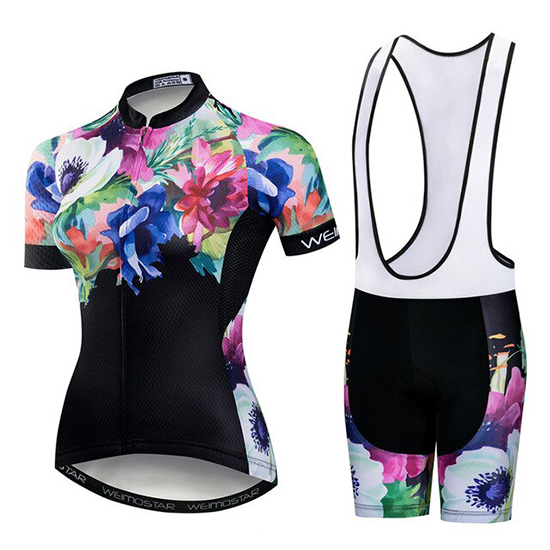 2019 Maillot Mujer Weimostar Tirantes Mangas Cortas Negro Verde Rosa